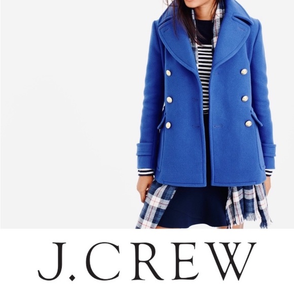 J. Crew Jackets & Blazers - J. Crew Stadium Cloth Nello Gori Wool Blend Pea Coat 4 Button Double Breasted